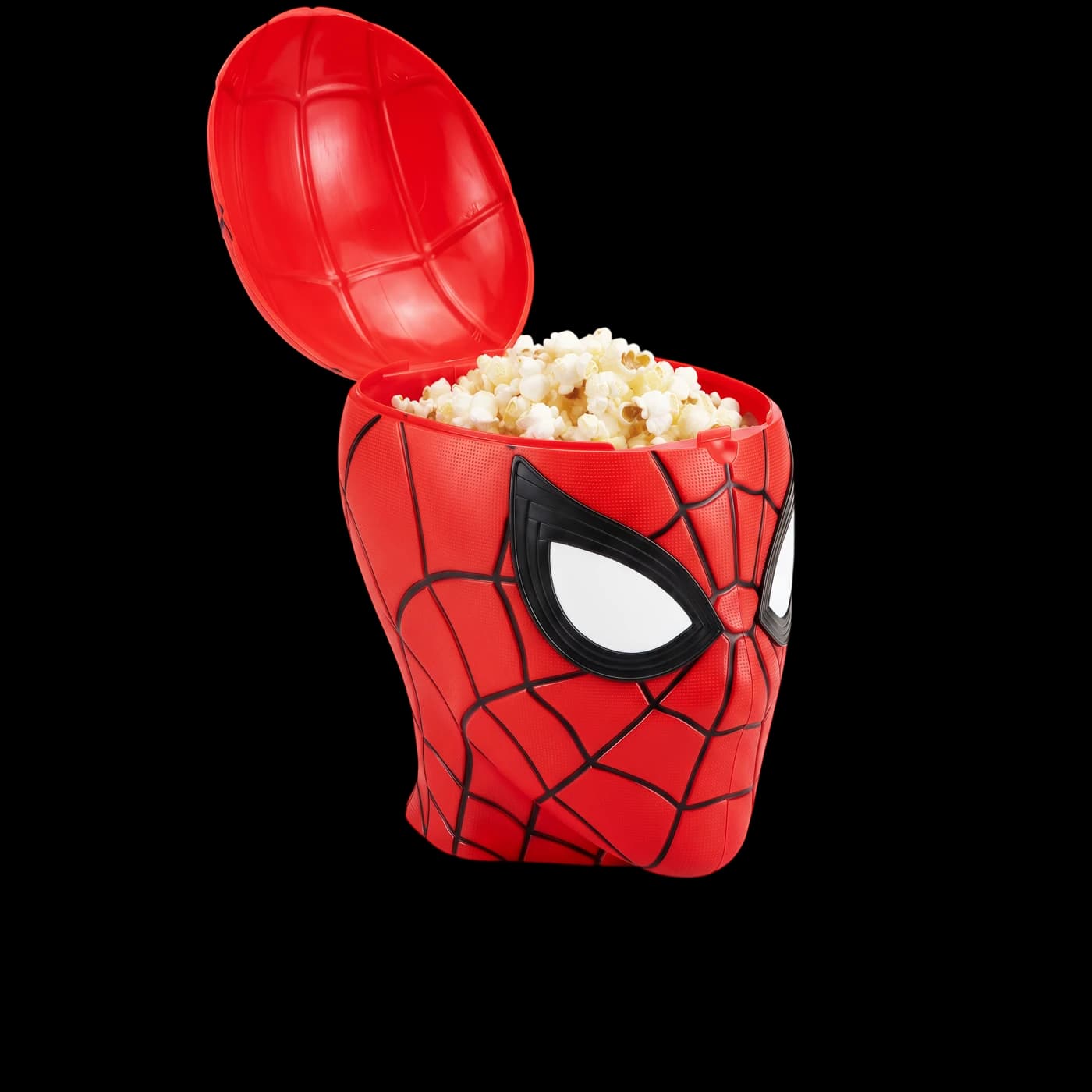 Geöffneter Spider-Man Eimer voller Popcorn