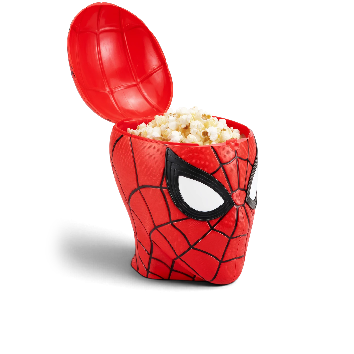 Geöffneter Spider-Man Eimer voller Popcorn
